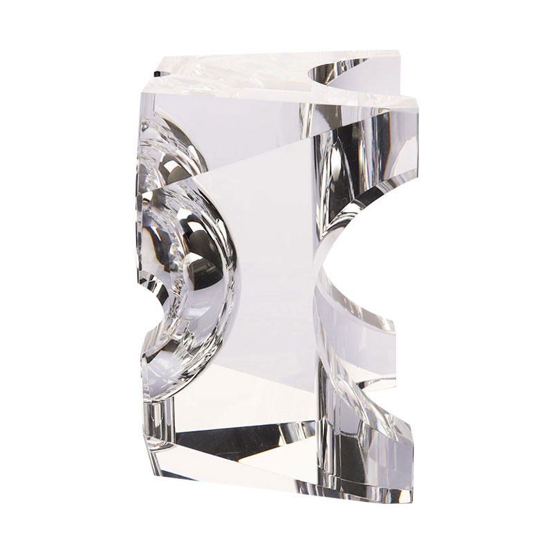 زیرسیگاری کریستالی شیشه ای شفاف طرح هندسی ساده