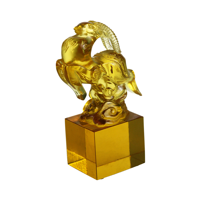 مهر و موم کریستال شیشه ای شیشه ای شفاف طلایی