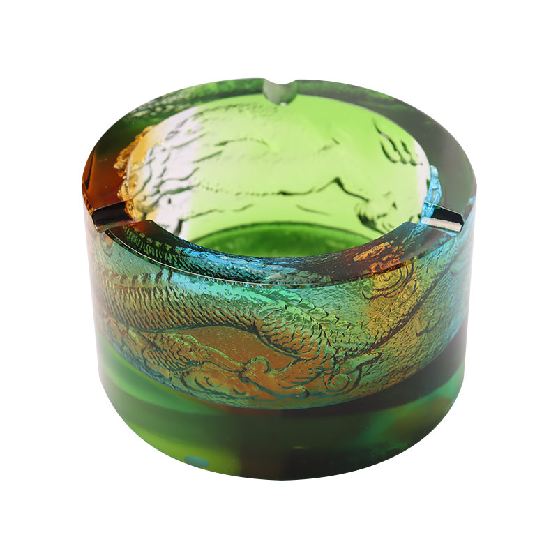 زیرسیگاری شیشه ای با طرح اژدها خارج از دریا