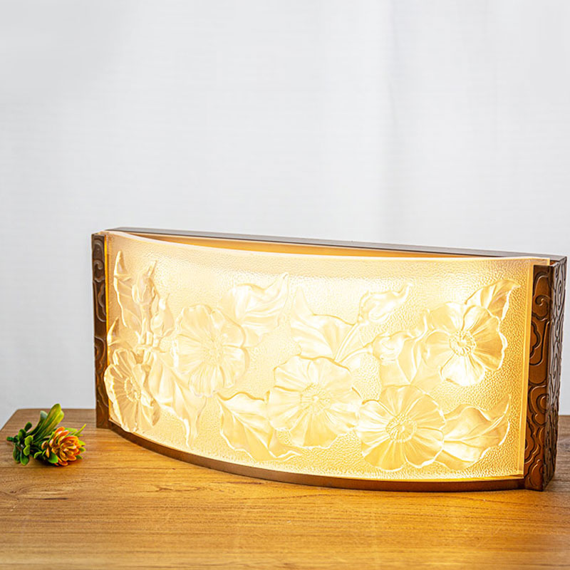 تزیینات لامپ تزئینی شیشه ای با طرح گل هیبیسکوس