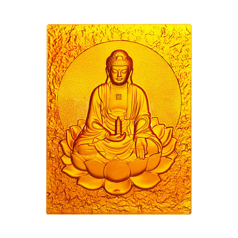 آجر شیشه ای کریستال طلایی بودا طب شرقی