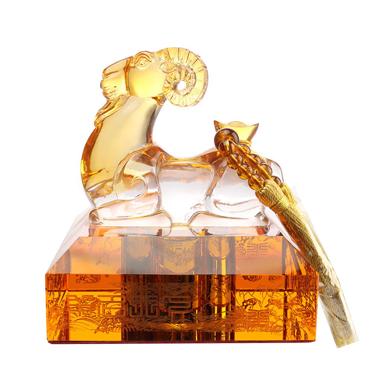 ست بطری شراب درپوش شیشه ای کریستالی به شکل حیوانات زودیاک چینی