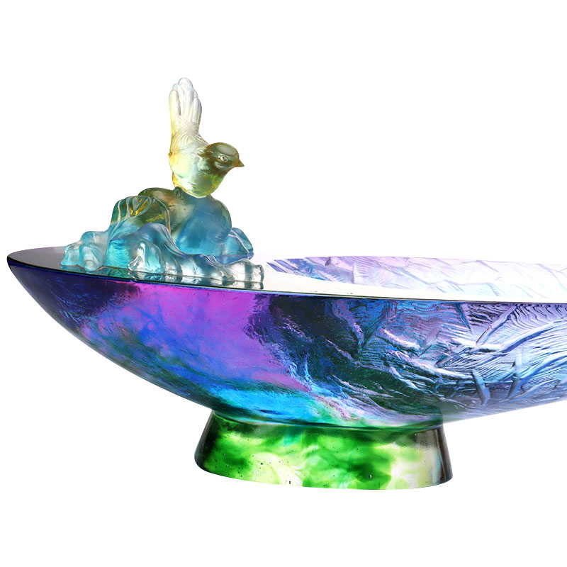 میوه خوری کریستال گلاس با تزیین پرنده