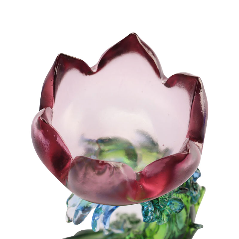 شمعدان لوتوس شکل کریستال گلاس