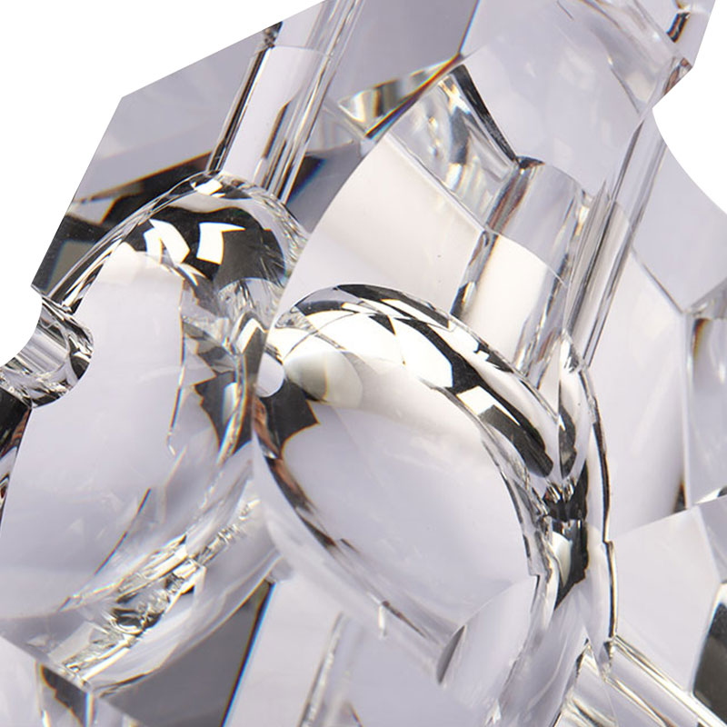 زیرسیگاری کریستالی شیشه ای شفاف طرح هندسی ساده