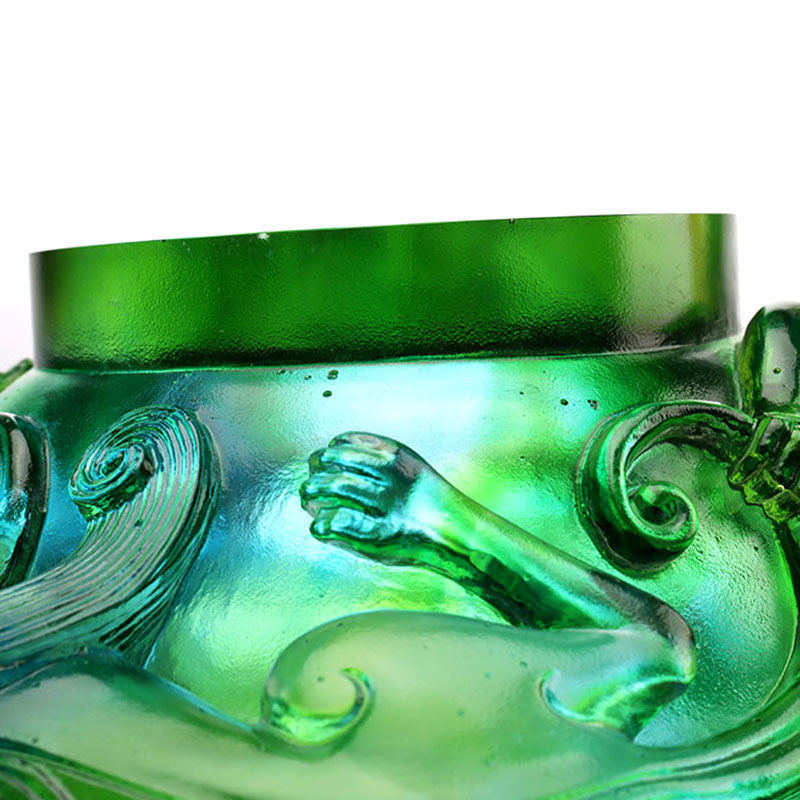 بشقاب میوه شیشه ای سبز شفاف