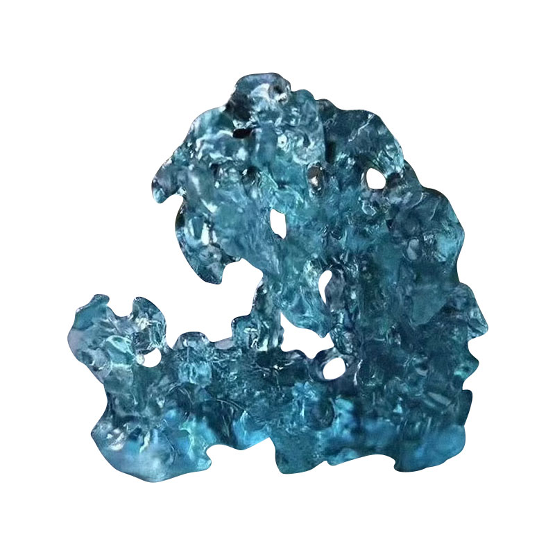 زیورآلات شیشه ای آبی رنگی به شکل سنگ