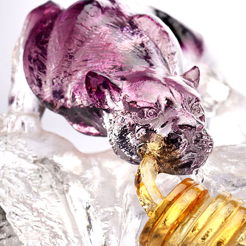 سینی میوه بیضی شکل شیشه ای تزئینی هنری