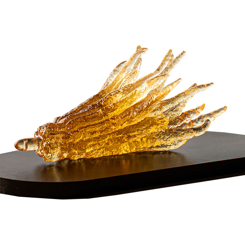 جا بخور شیشه ای طلایی رنگ دستی