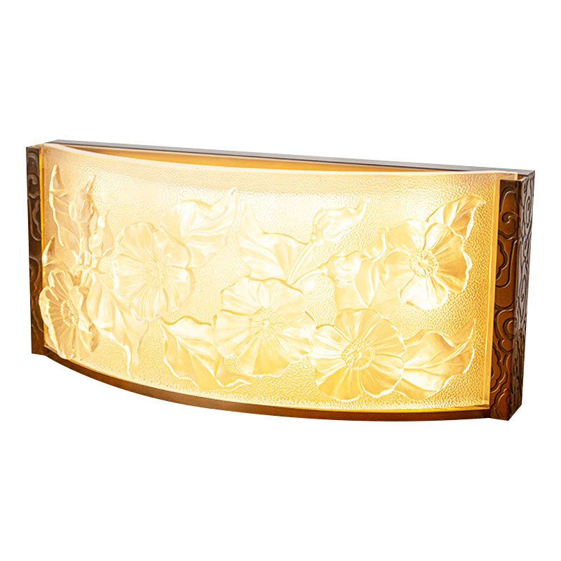 تزیینات لامپ تزئینی شیشه ای با طرح گل هیبیسکوس