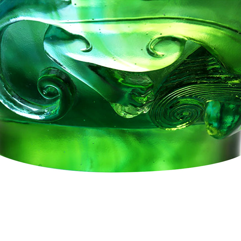 بشقاب میوه شیشه ای سبز شفاف