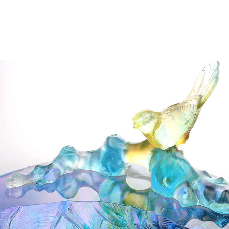 میوه خوری کریستال گلاس با تزیین پرنده