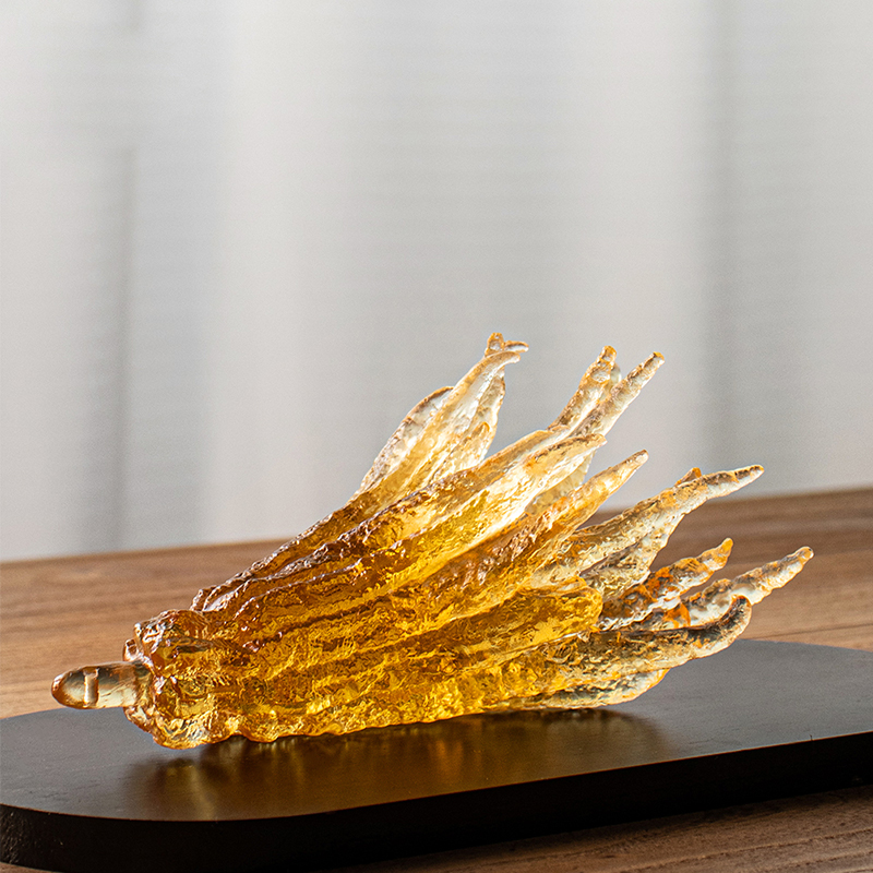 جا بخور شیشه ای طلایی رنگ دستی