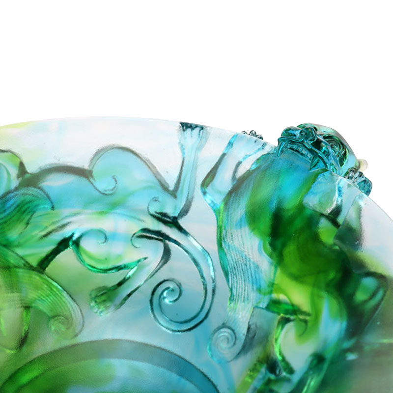 بشقاب میوه شیشه ای سبز شفاف