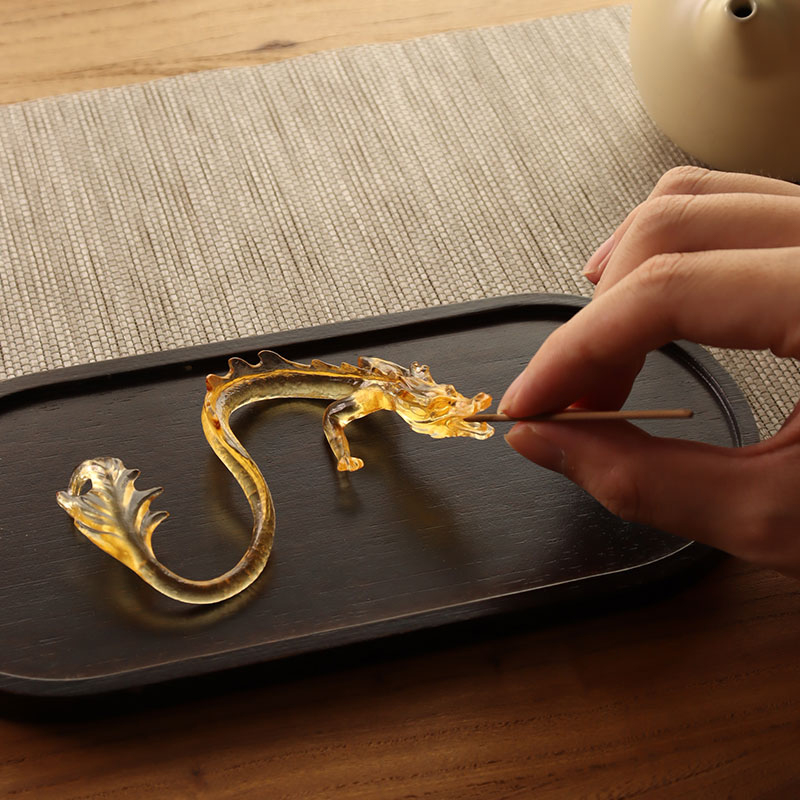 جا بخور شیشه ای گلدن اژدها