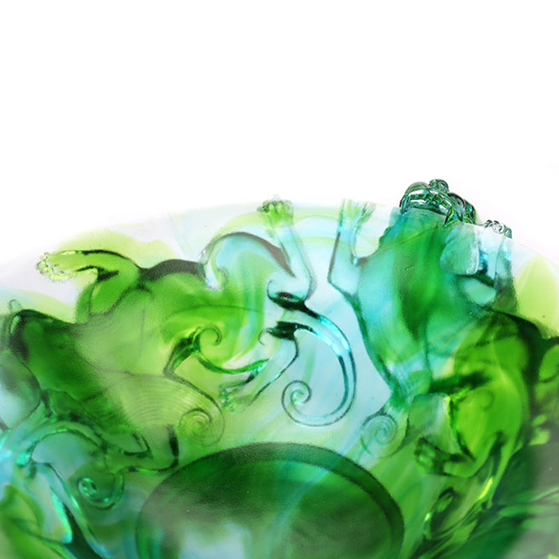 بشقاب میوه شیشه ای سبز شفاف