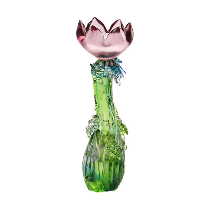 شمعدان لوتوس شکل کریستال گلاس