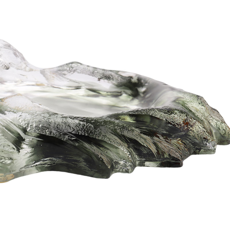 سینی میوه بیضی شکل شیشه ای تزئینی هنری