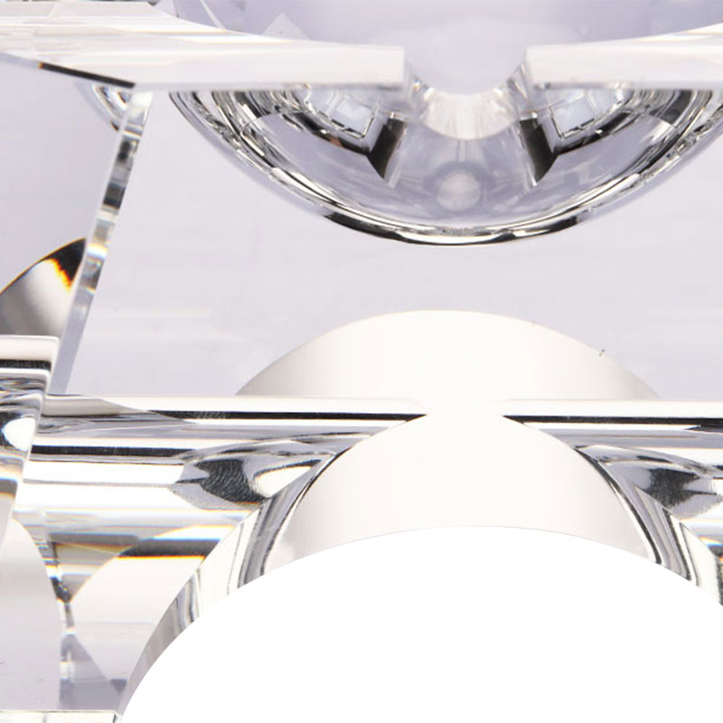 زیرسیگاری کریستالی شیشه ای شفاف طرح هندسی ساده