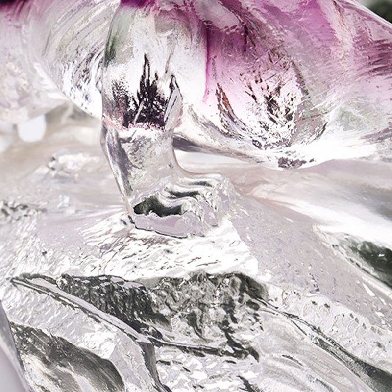 سینی میوه بیضی شکل شیشه ای تزئینی هنری