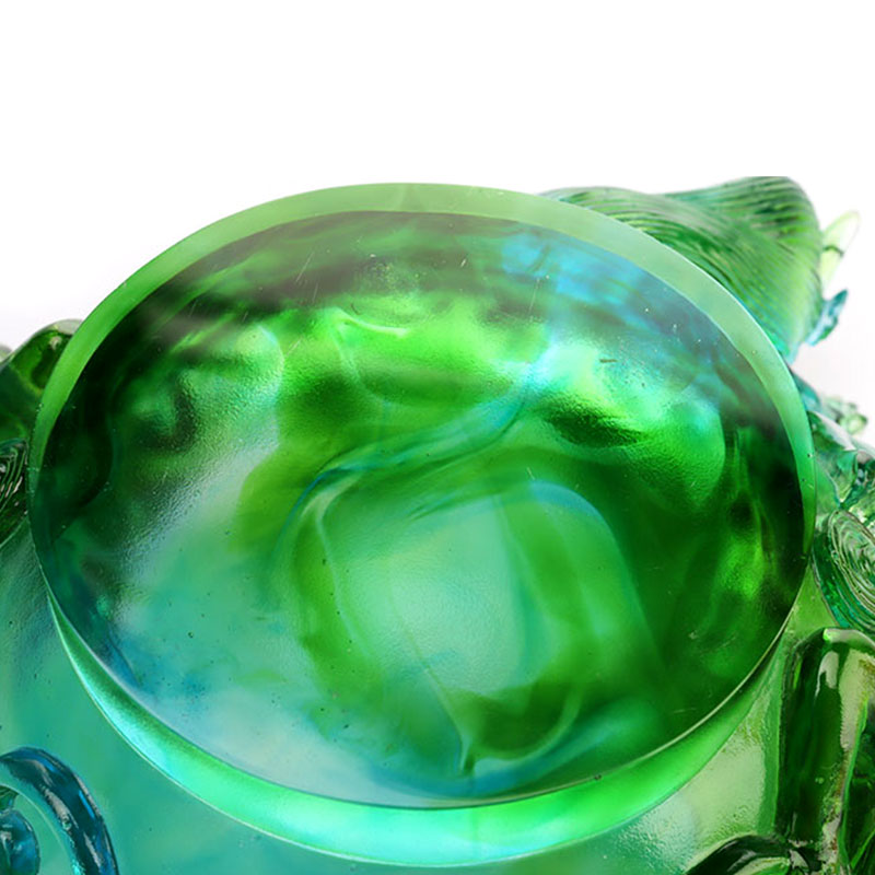 بشقاب میوه شیشه ای سبز شفاف