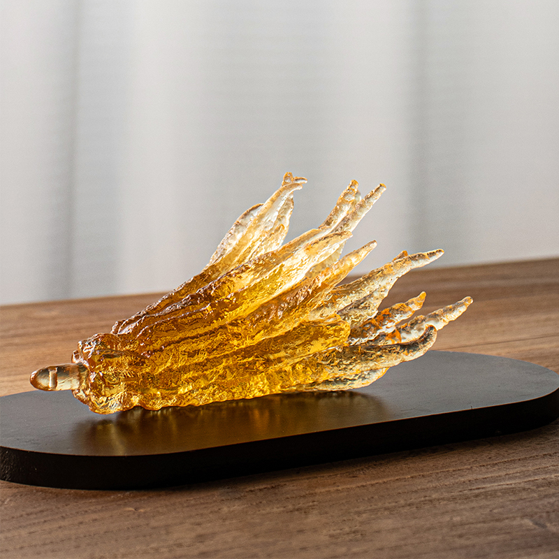 جا بخور شیشه ای طلایی رنگ دستی