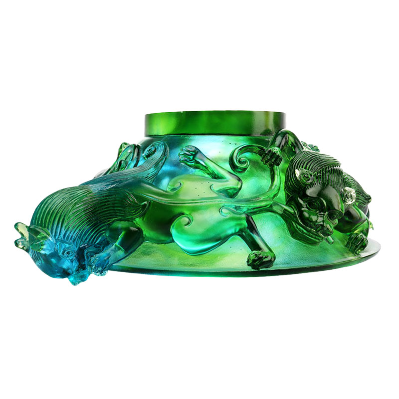 بشقاب میوه شیشه ای سبز شفاف