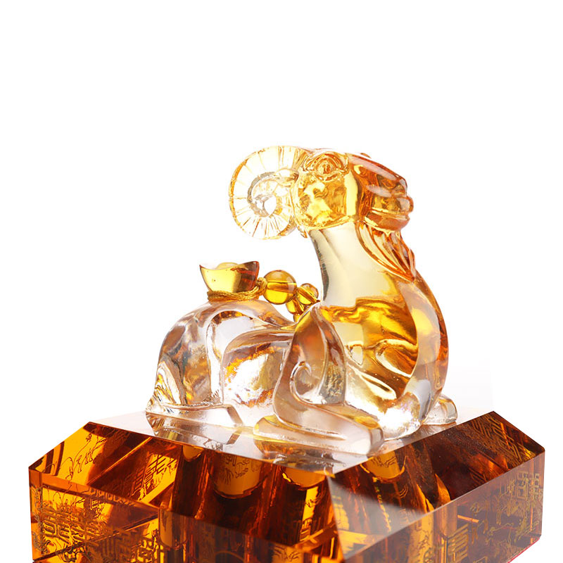 ست بطری شراب درپوش شیشه ای کریستالی به شکل حیوانات زودیاک چینی