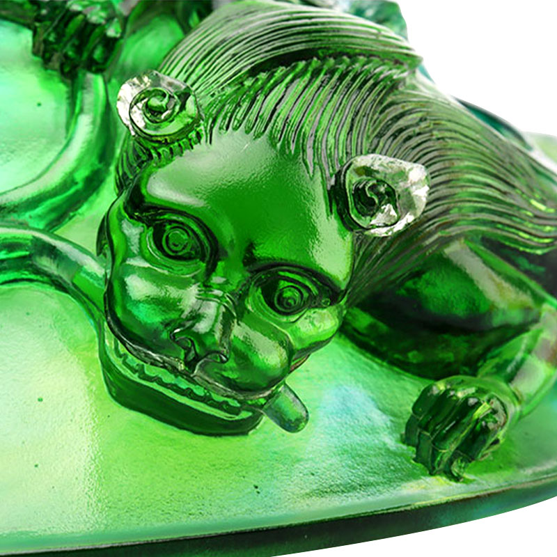 بشقاب میوه شیشه ای سبز شفاف