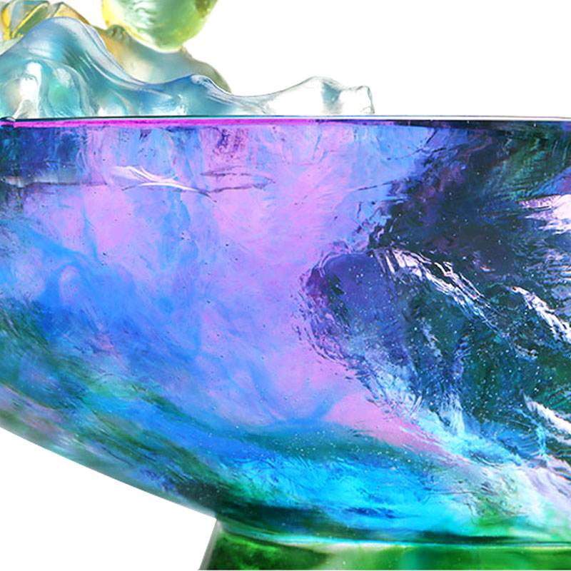 میوه خوری کریستال گلاس با تزیین پرنده