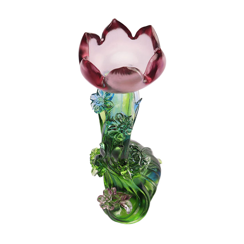 شمعدان لوتوس شکل کریستال گلاس