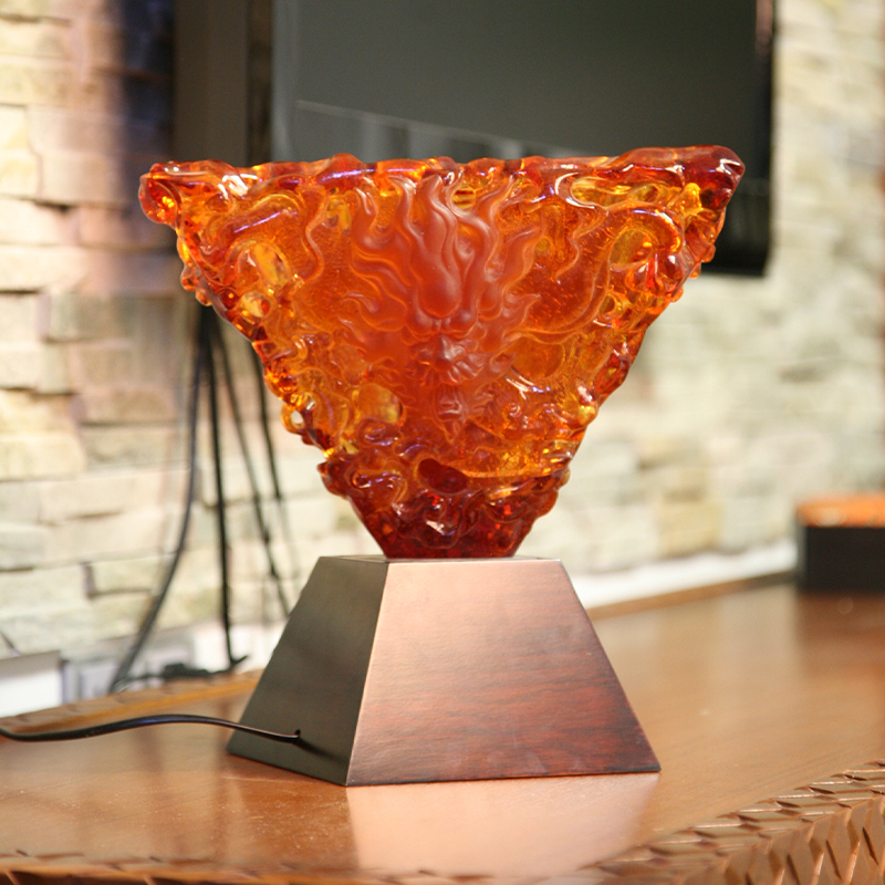 تزیینات رومیزی چراغ تزئینی شیشه ای نارنجی