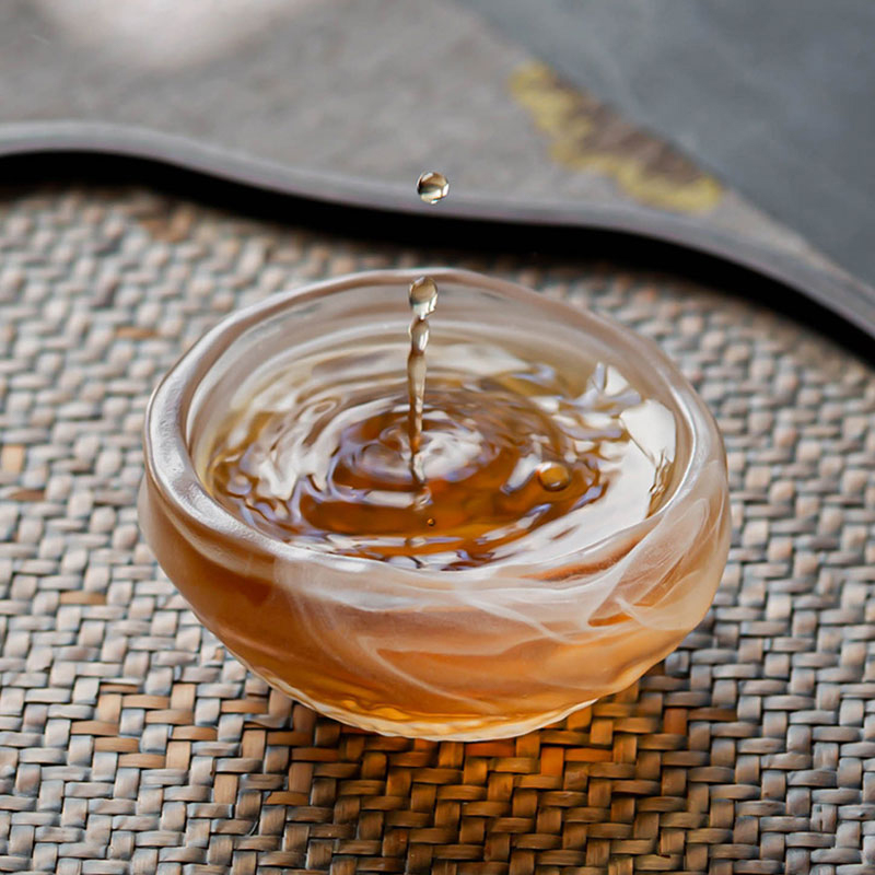 ست چای شیشه ای شفاف با قوری، فنجان چای