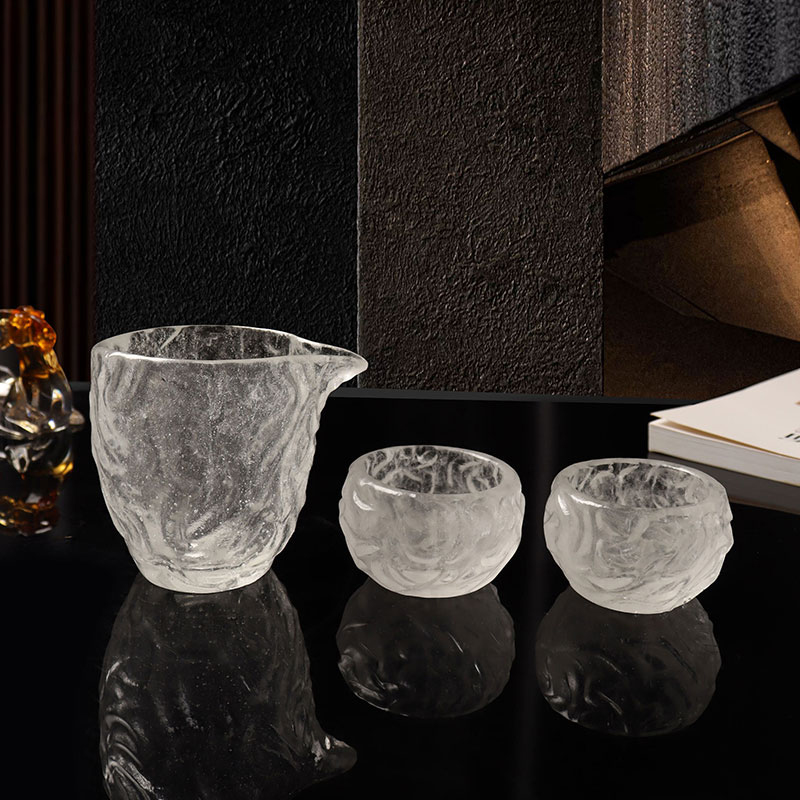 ست لیوان های چای شیشه ای شفاف الگوی حباب دار برای استفاده در جلسات اداری در منزل
