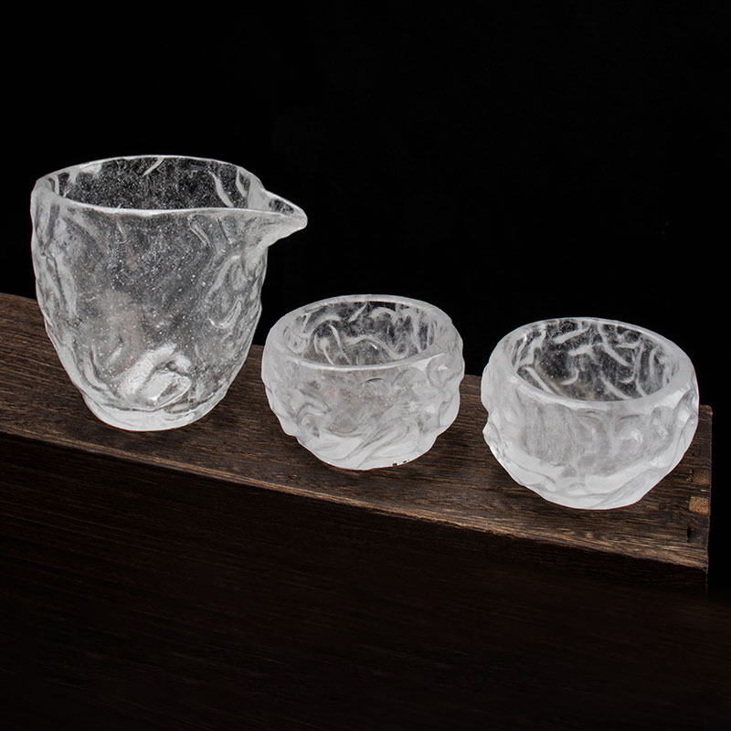 ست لیوان های چای شیشه ای شفاف الگوی حباب دار برای استفاده در جلسات اداری در منزل