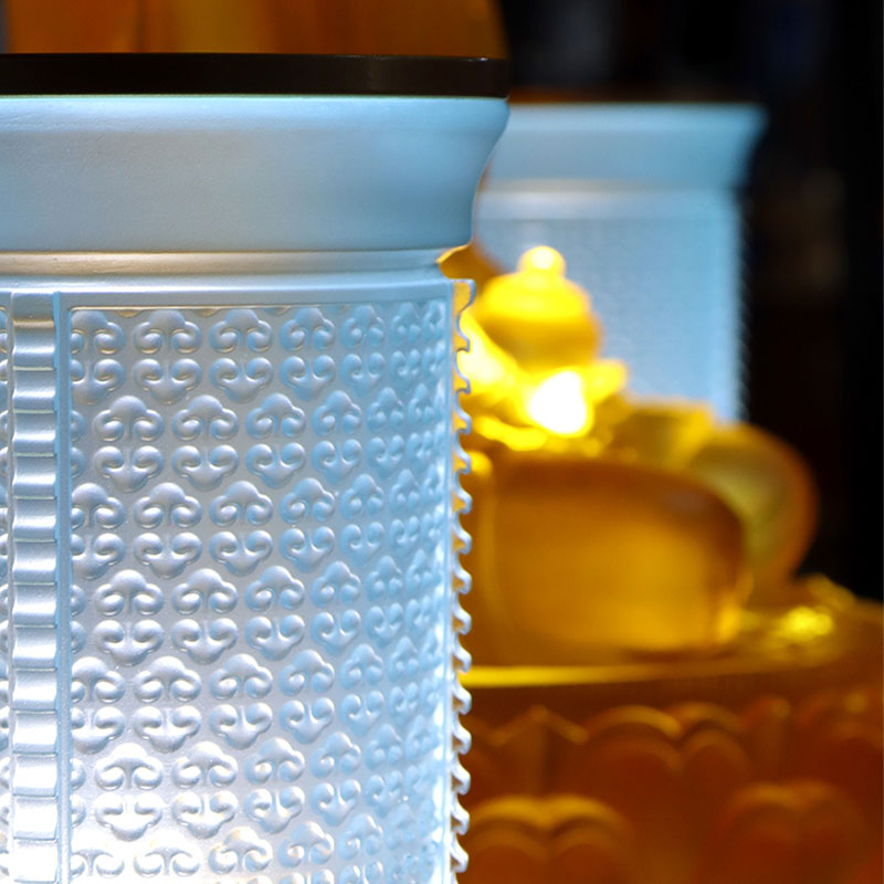 ست پیشکش محراب بودایی شیشه ای سری Ruyi آبی روشن