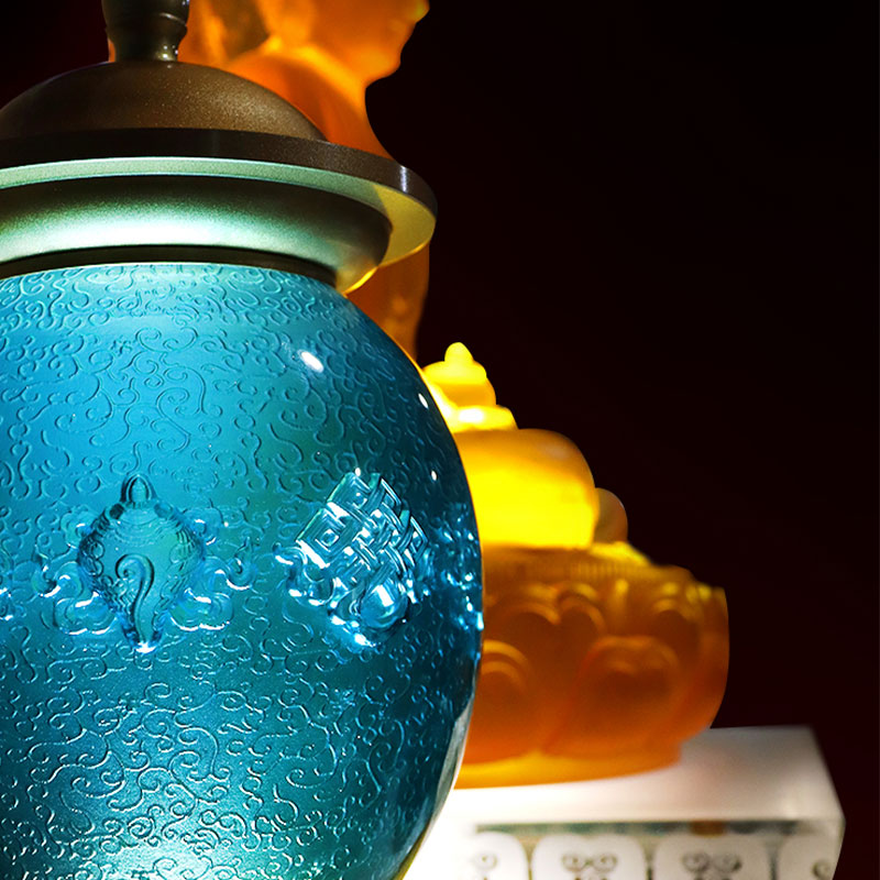 رویال آبی هشت نماد فرخنده بودایی محراب کریستال پیشکش