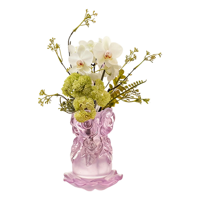 گلدان شیشه ای کریستالی دکور خانه شیشه ای با فرآیند ریخته گری موم گمشده 